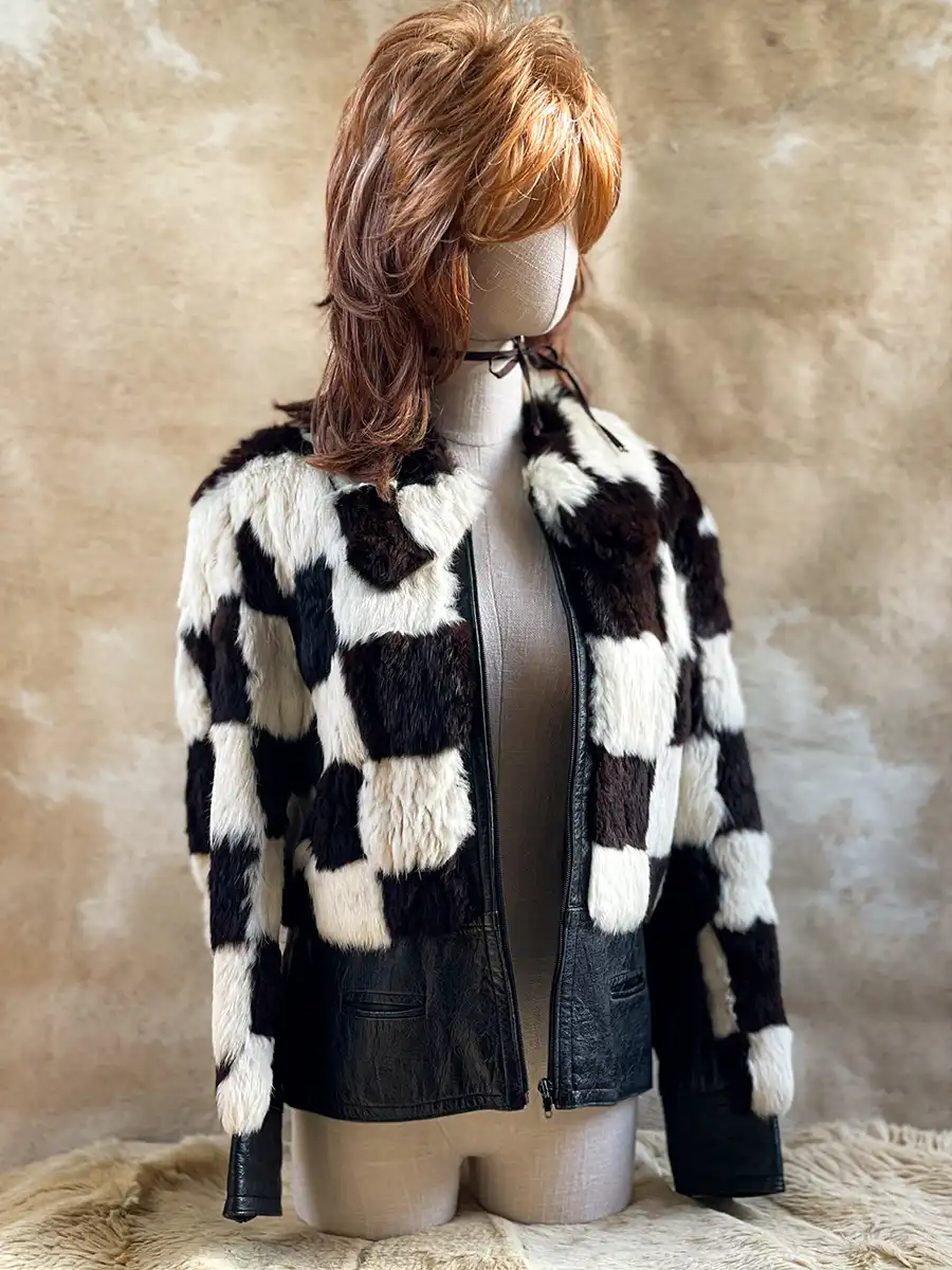 Vintage 70's Glam Rock fur & leather bomber jacket – EL HOBO