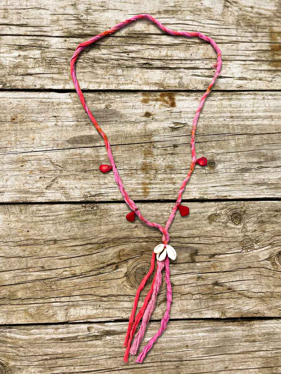 Handmade hobo necklace pink - Image 3
