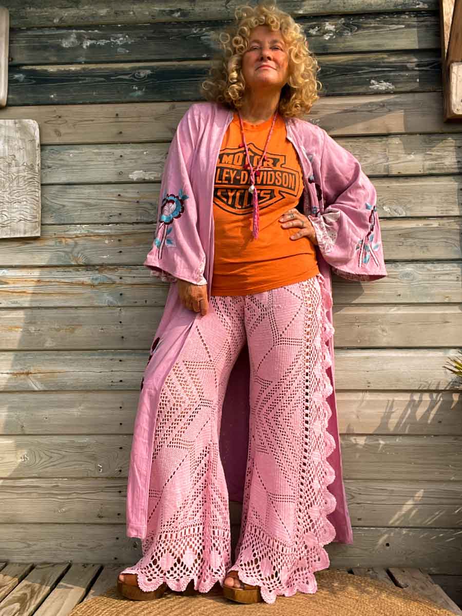 Handmade hobo pant from vintage crochet - Image 3