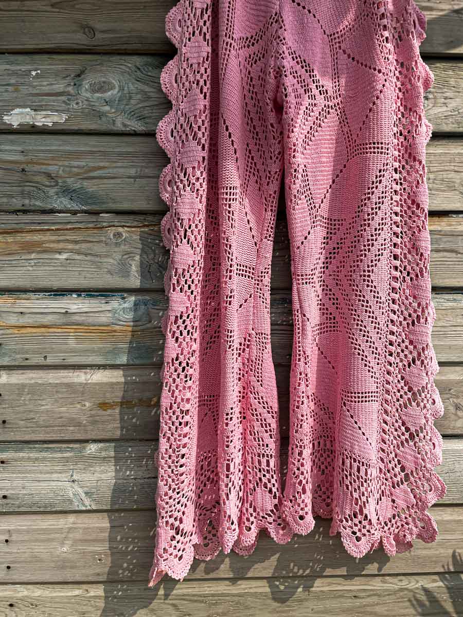 Handmade hobo pant from vintage crochet - Image 4