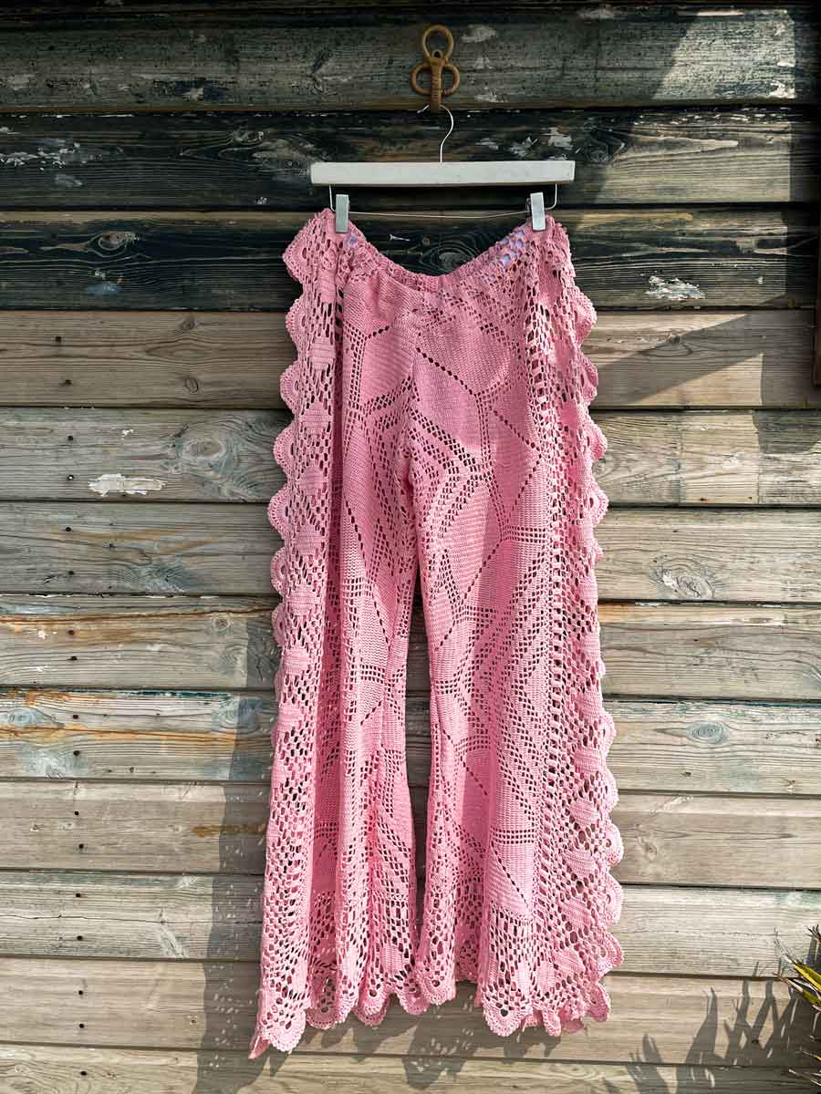 Handmade hobo pant from vintage crochet - Image 5
