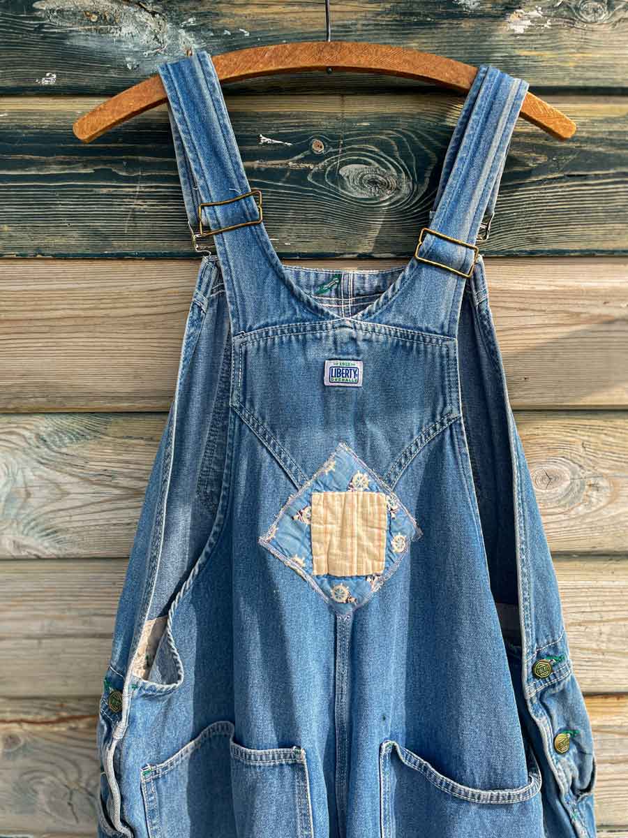 Vintage reworked Liberty denim dungarees - Image 2
