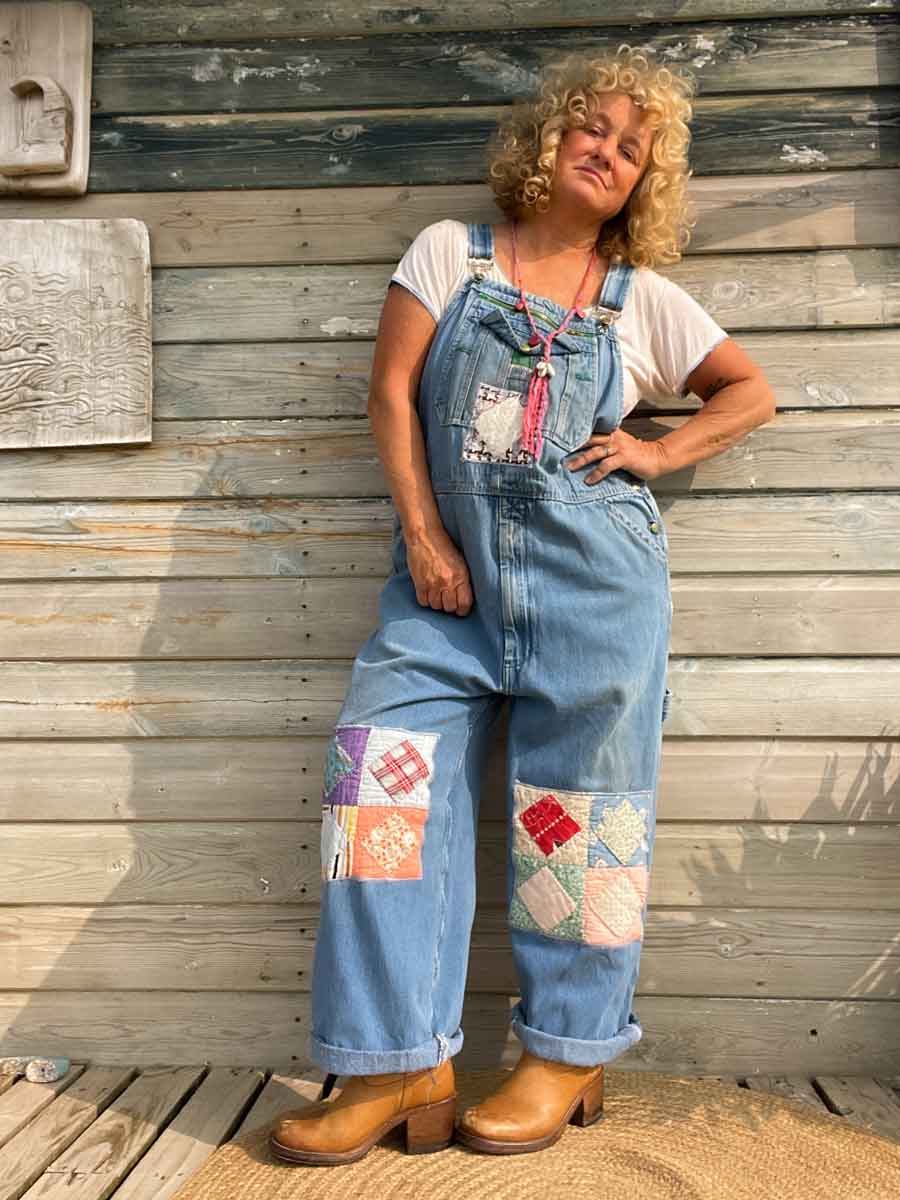 Vintage reworked Liberty denim dungarees - Image 4