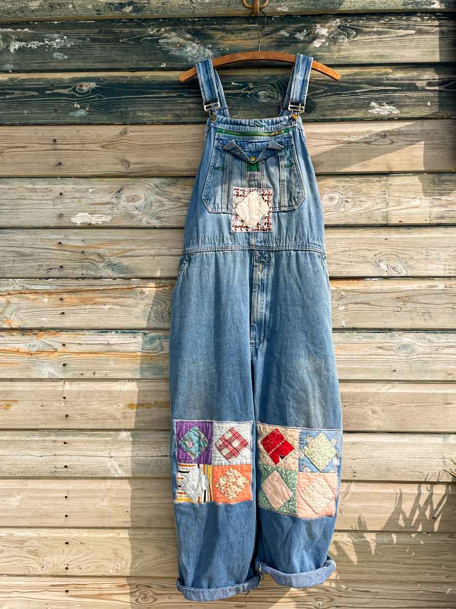 Vintage reworked Liberty denim dungarees - Image 5