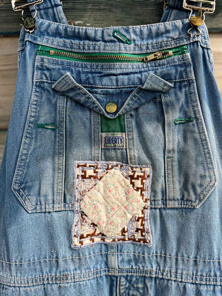 Vintage reworked Liberty denim dungarees - Image 7
