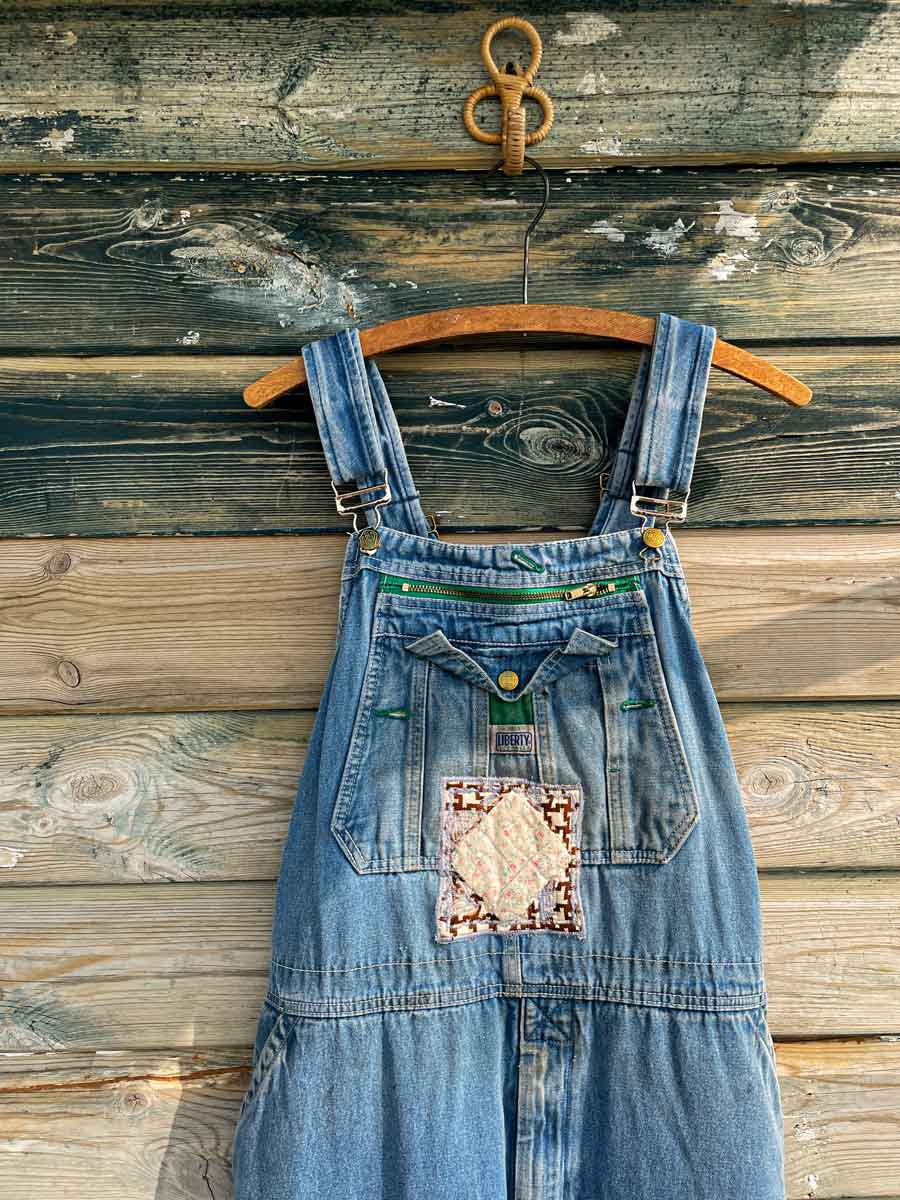 Vintage reworked Liberty denim dungarees - Image 8