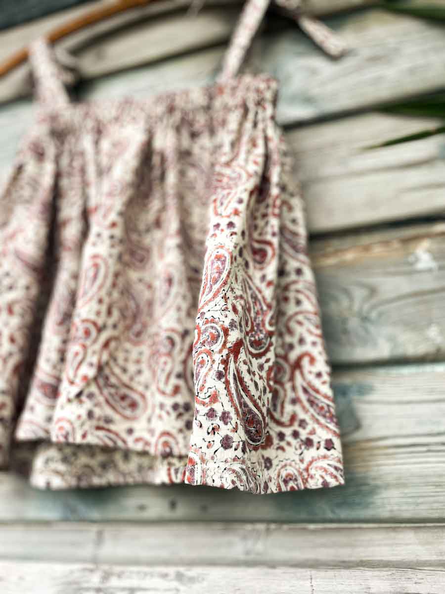 Handmade camisole top from vintage Indian block print cotton - Image 3