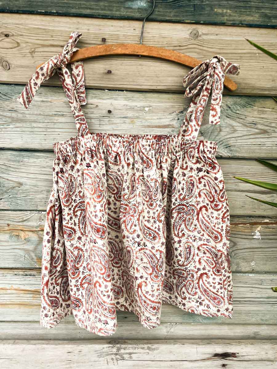 Handmade camisole top from vintage Indian block print cotton - Image 4