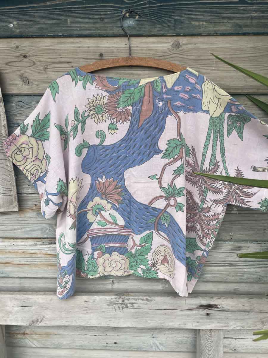 Handmade top from vintage Indian block print cotton - Image 2