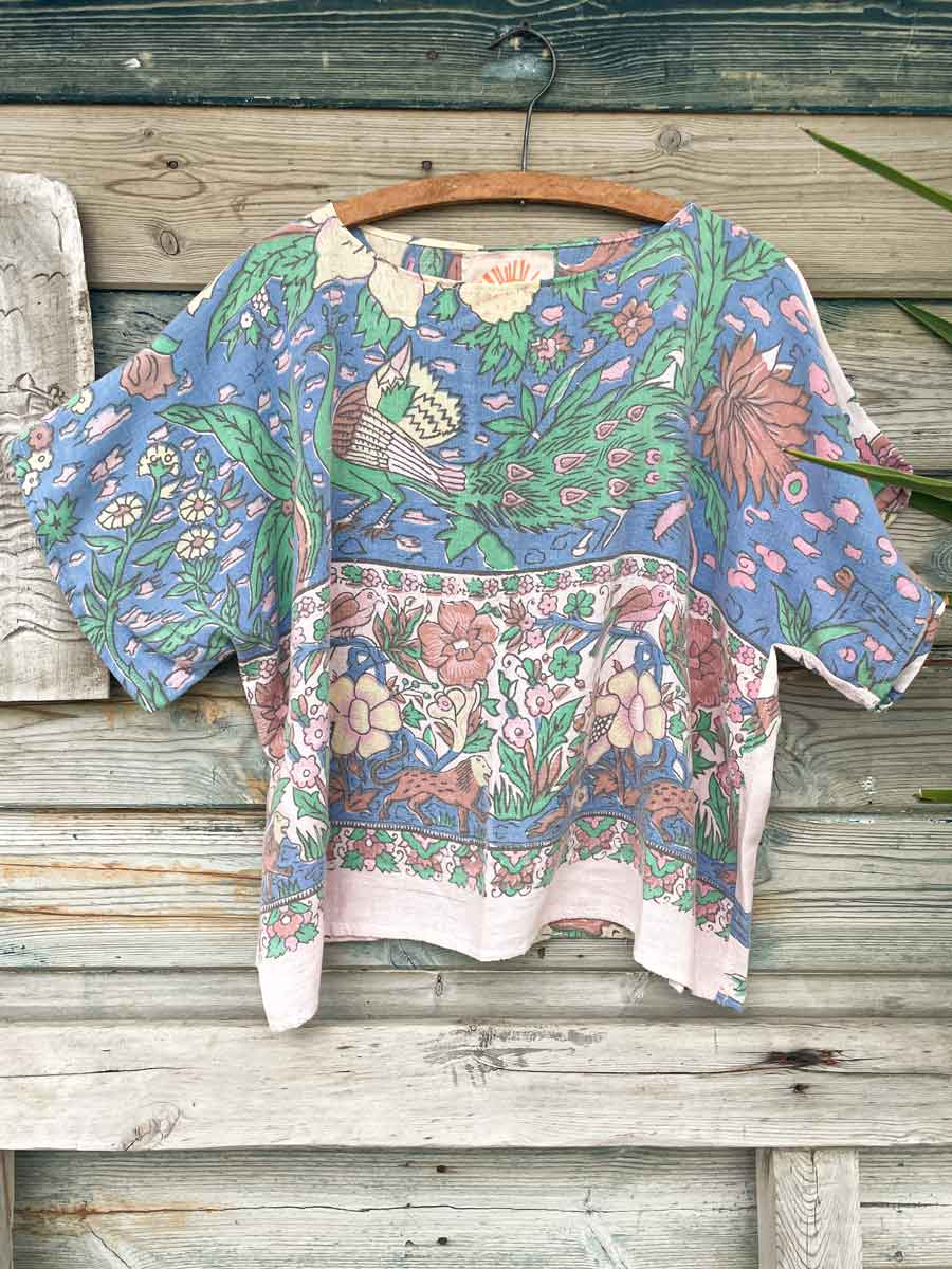 Handmade top from vintage Indian block print cotton - Image 3