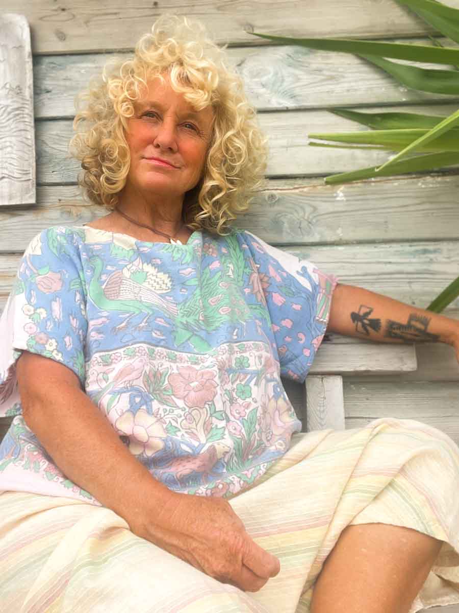 Handmade top from vintage Indian block print cotton