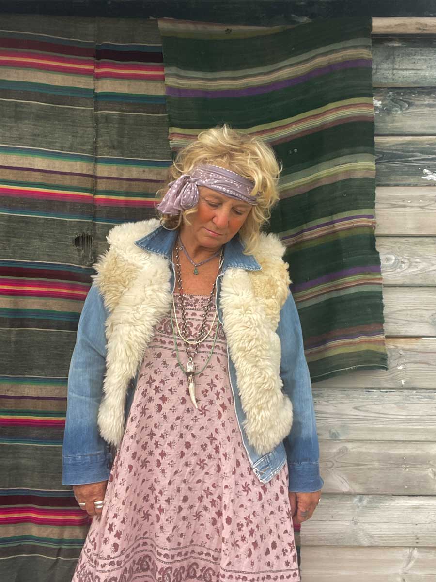 JEFFERSON handmade salvaged patchwork sheepskin waistcoat