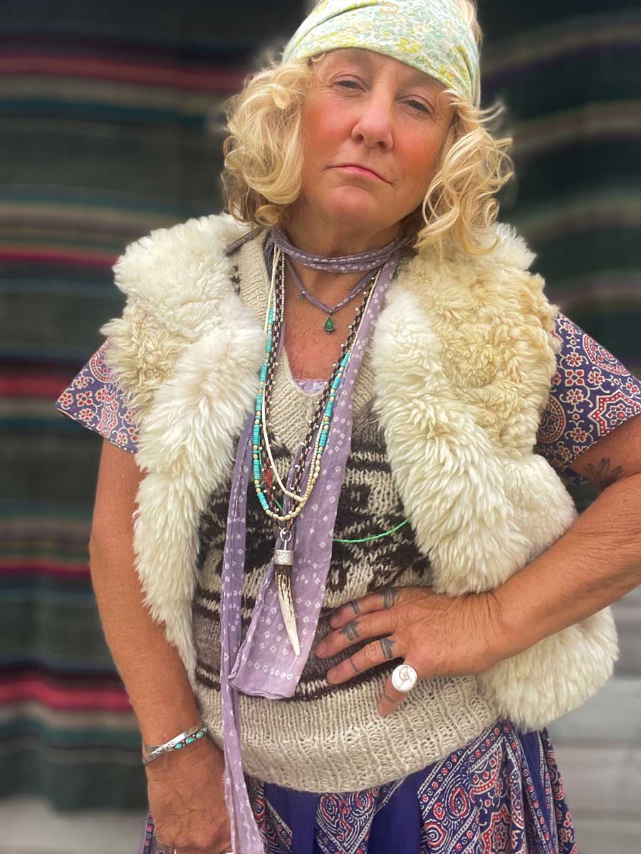 JEFFERSON handmade salvaged patchwork sheepskin waistcoat - Image 6