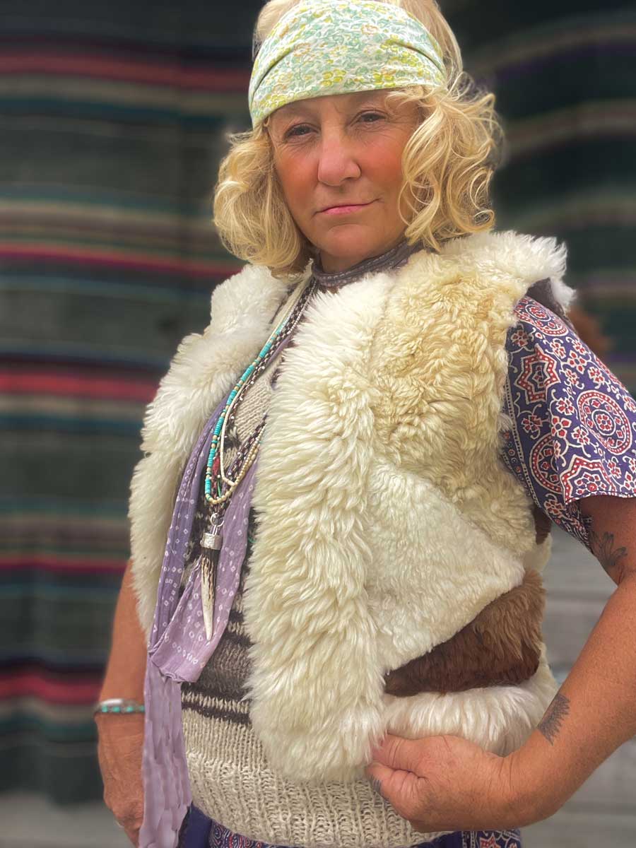 JEFFERSON handmade salvaged patchwork sheepskin waistcoat - Image 2