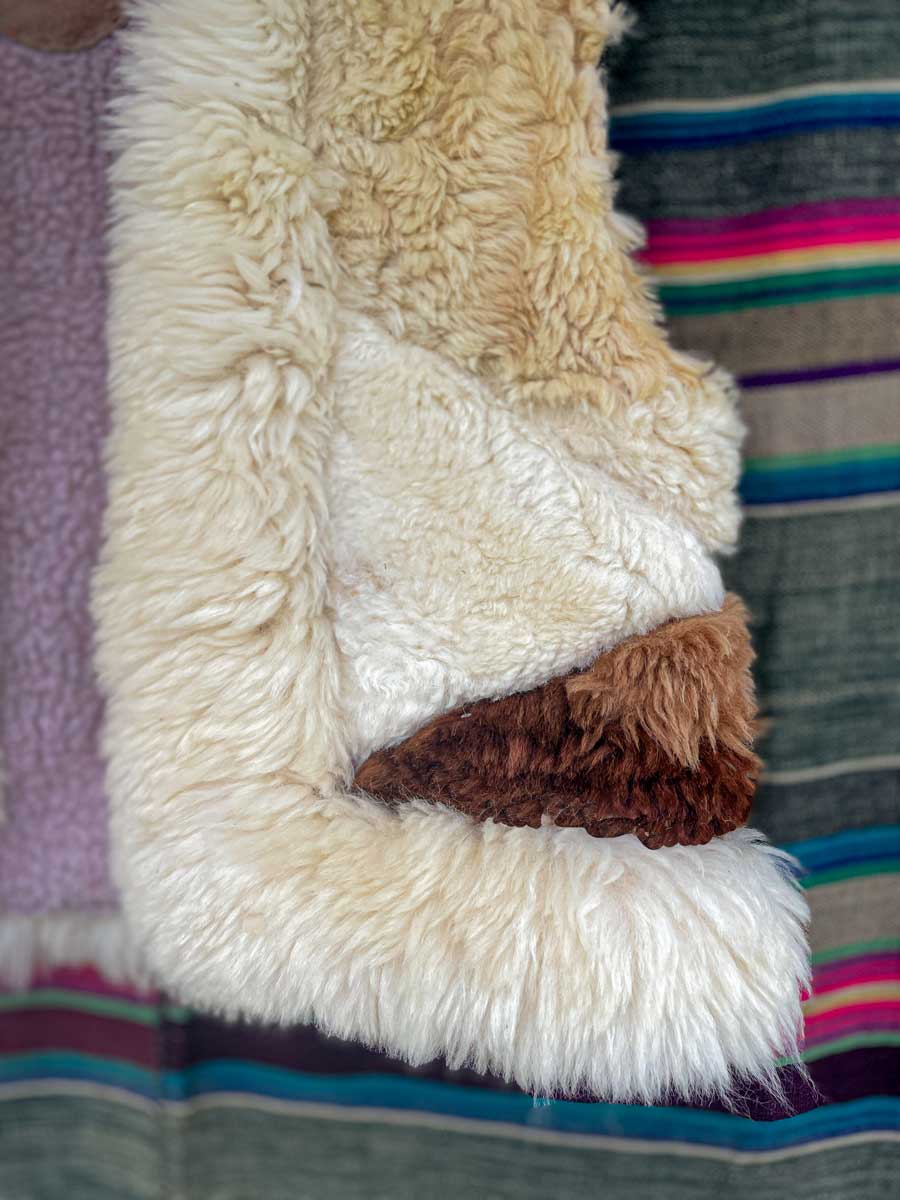 JEFFERSON handmade salvaged patchwork sheepskin waistcoat - Image 12