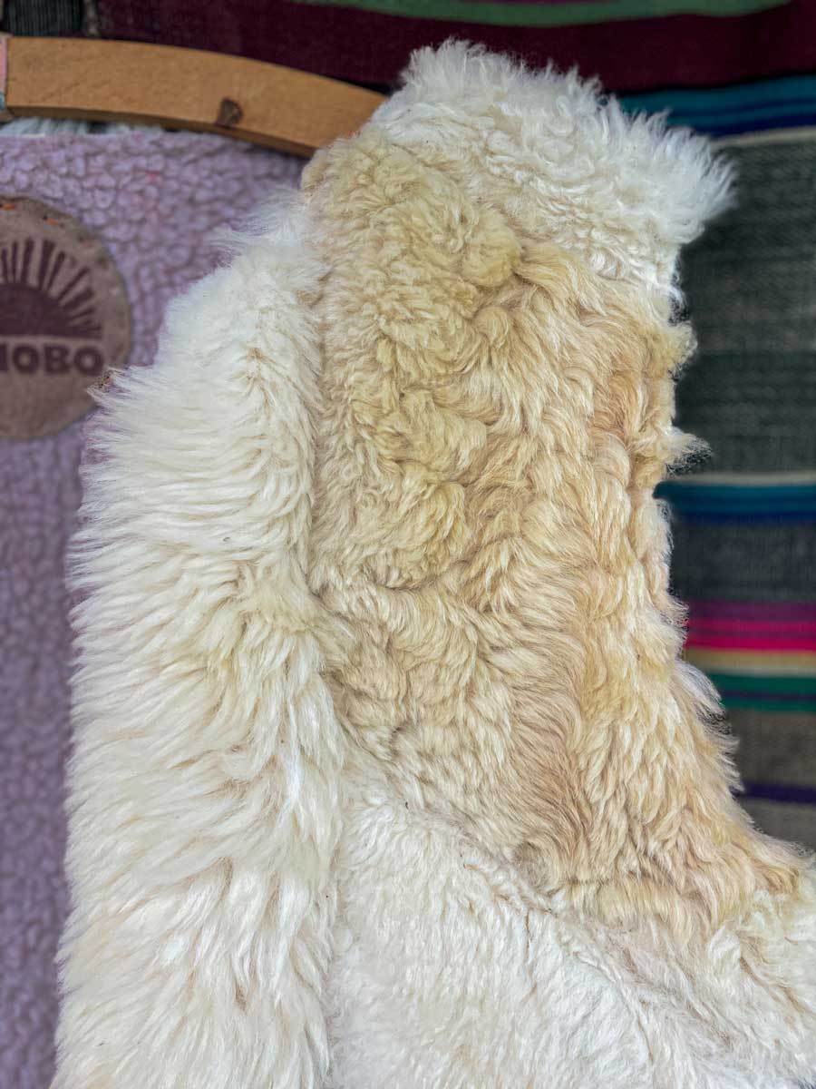 JEFFERSON handmade salvaged patchwork sheepskin waistcoat - Image 13