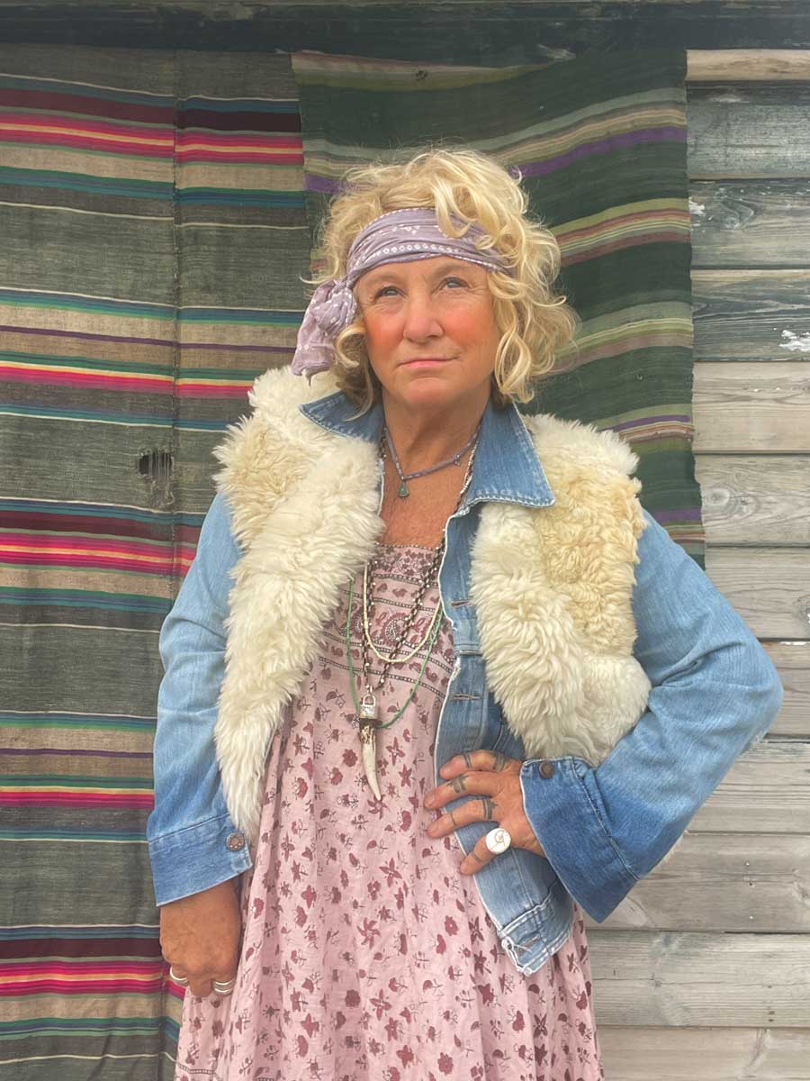 JEFFERSON handmade salvaged patchwork sheepskin waistcoat - Image 4