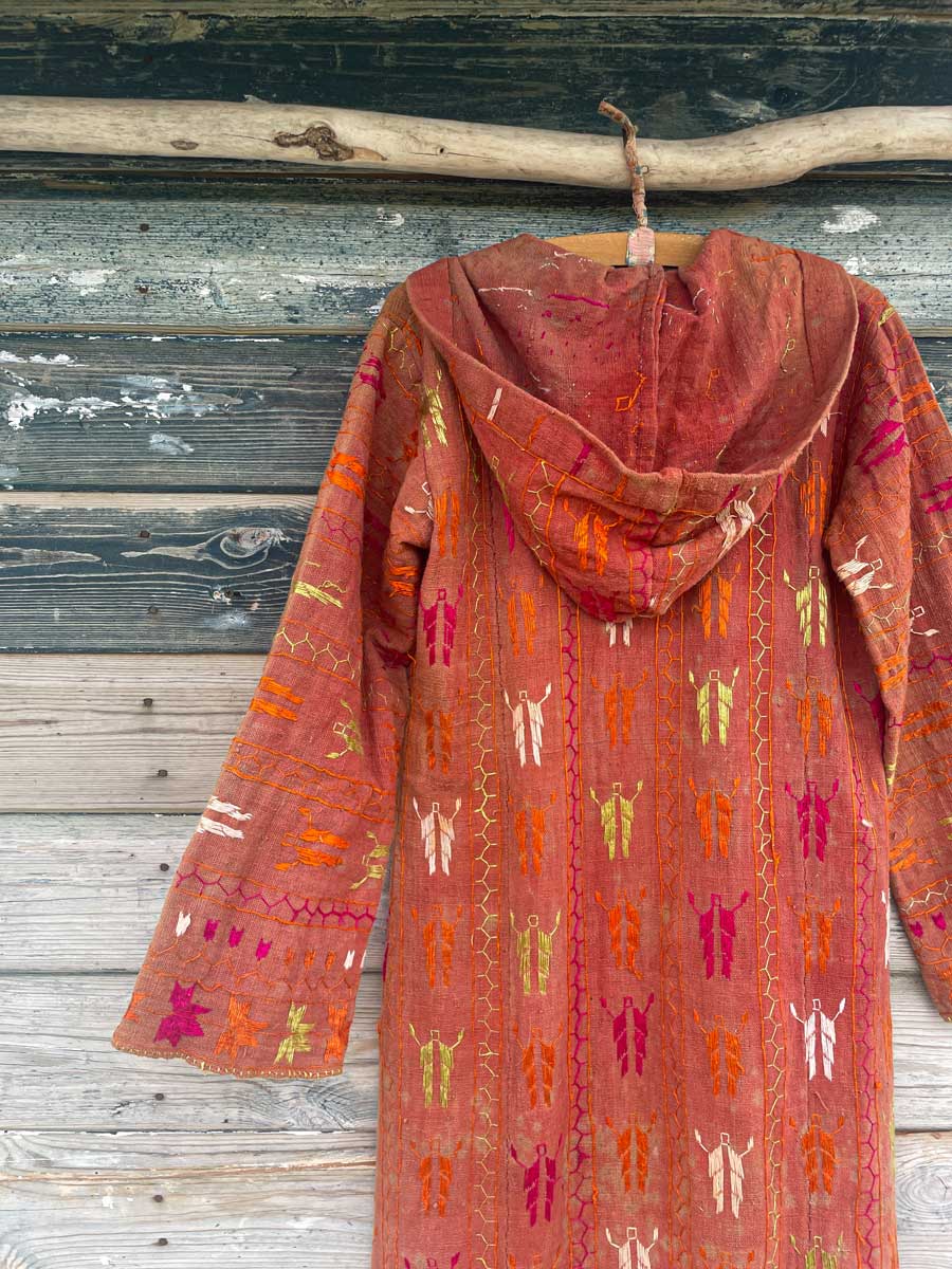 Vintage 70’s handmade Indian tunic dress with hood - Image 12