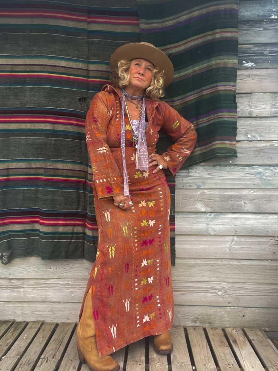 Vintage 70’s handmade Indian tunic dress with hood