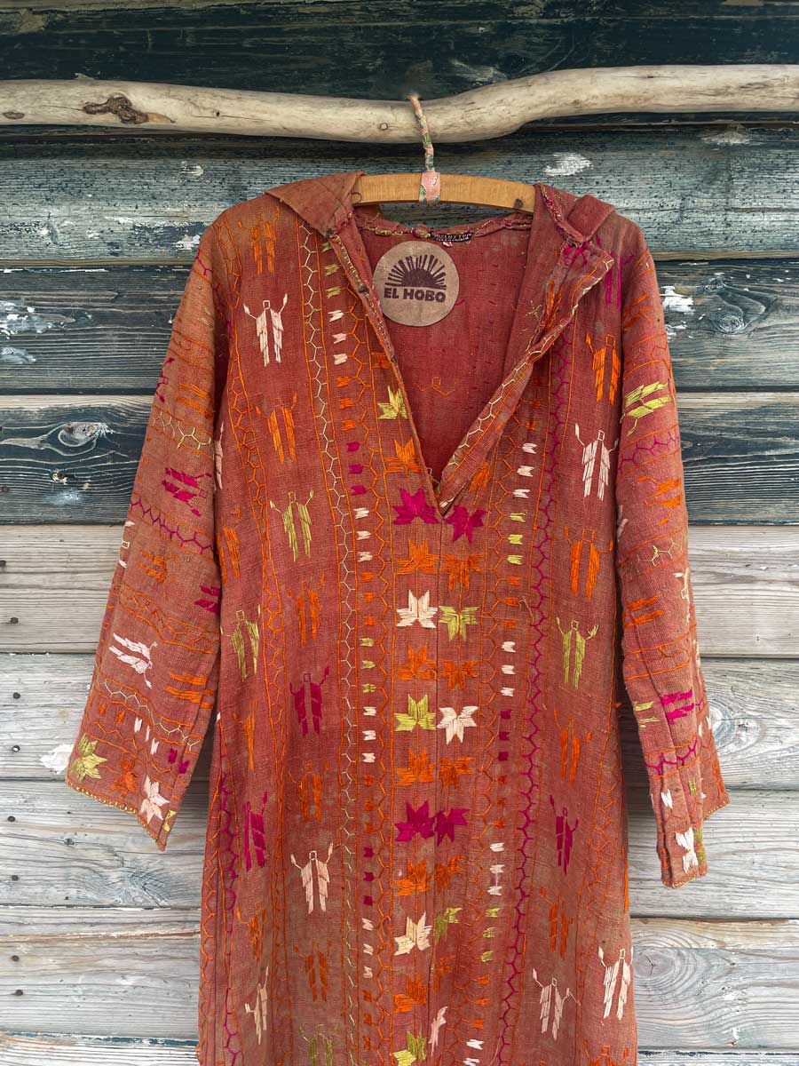 Vintage 70’s handmade Indian tunic dress with hood - Image 4
