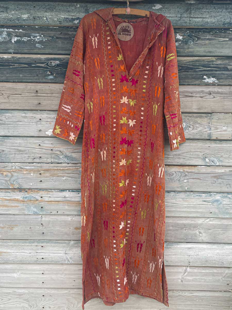 Vintage 70’s handmade Indian tunic dress with hood - Image 3