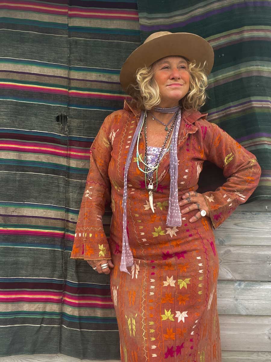 Vintage 70’s handmade Indian tunic dress with hood - Image 14
