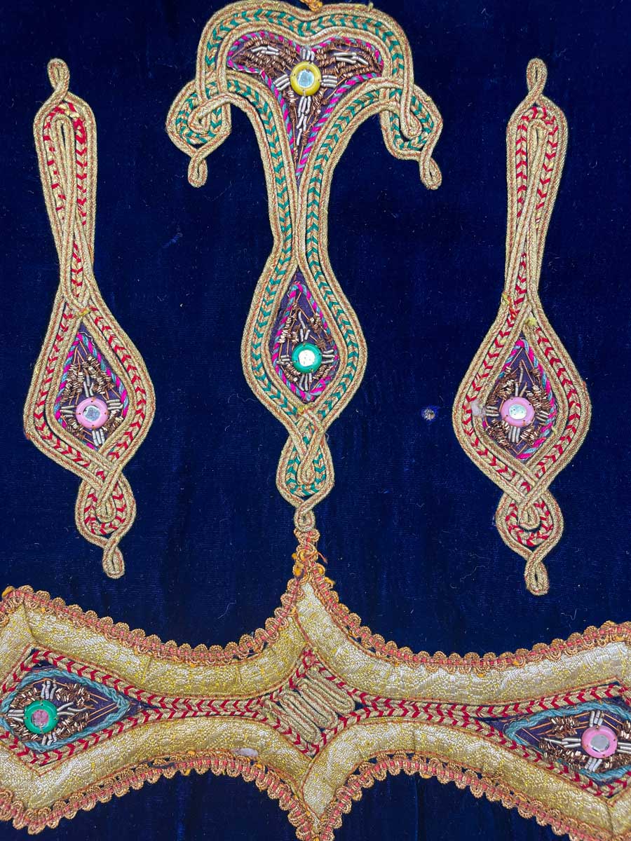 Vintage velvet Ottoman vest Blue - Image 4