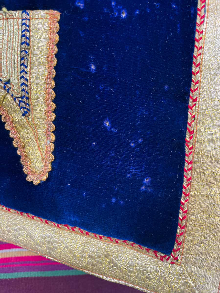 Vintage velvet Ottoman vest Blue - Image 6