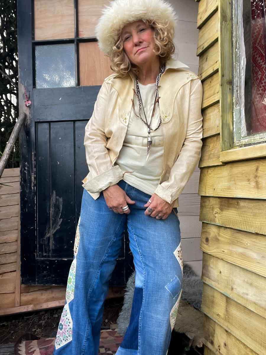 Vintage hand painted lightweight buckskin shirt
